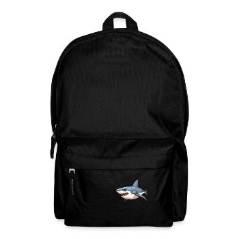 Great White Shark Cartoon Kawaii Illustration - Backpack - black - Front