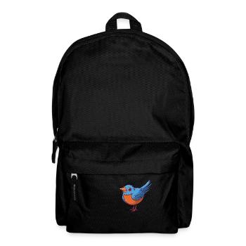 Bunting Bird Cartoon Kawaii Colorful Illustration - Sac à dos - noir - Devant