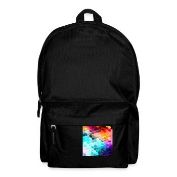 Bunter Hexagon-Rausch - Rucksack - Schwarz - Vorne