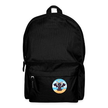 Fledermaus-Karikatur-Yoga-Strand-Sommer-Illustration - Rucksack - Schwarz - Vorne