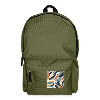 modernes Pinselstrichdesign - Rucksack - Olivgrün - Vorne