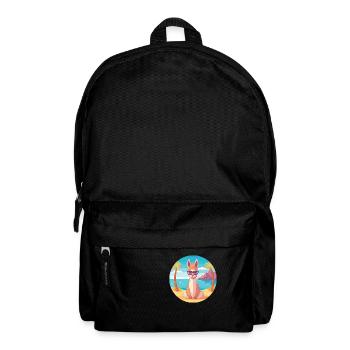 Lama Cartoon Yoga Beach Illustration d’été - Sac à dos - noir - Devant
