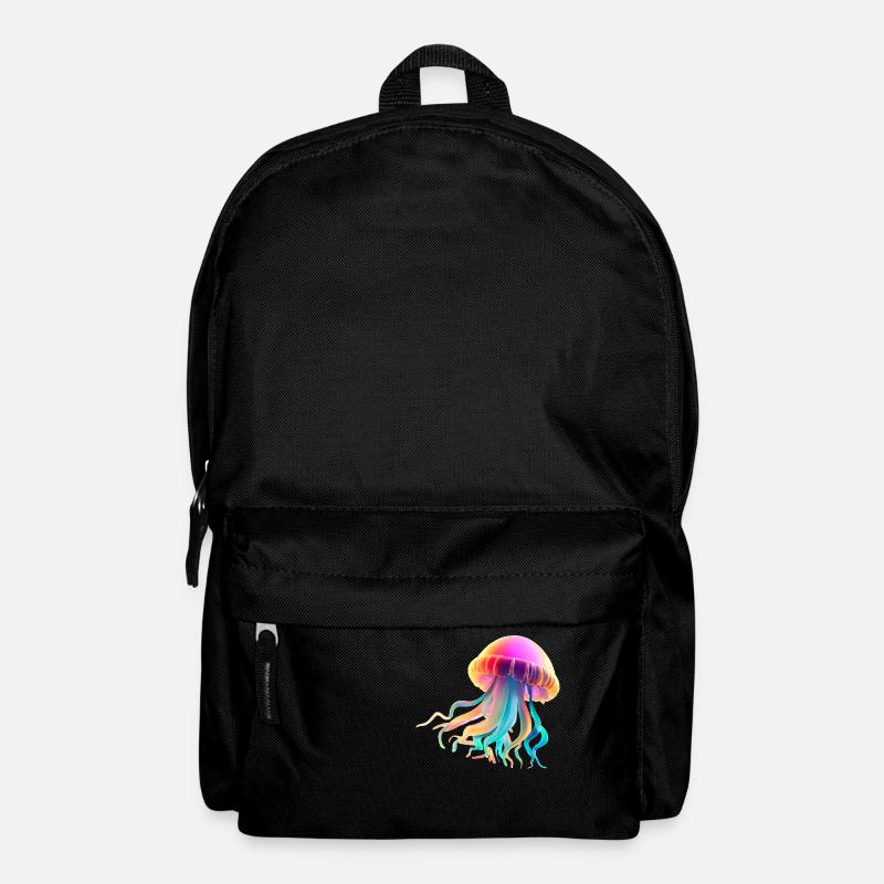 Qualle Jellyfish Meerestier Tauchen Bunt Geschenk - Rucksack - Schwarz