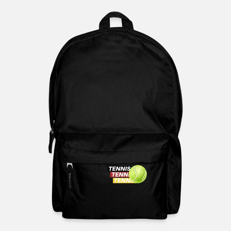 Tennis Elegance: Black, Red, Gold - Backpack - black