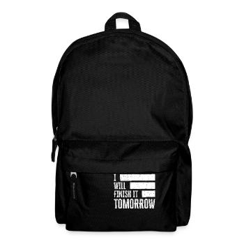Drôle de design « Je le terminerai demain » - Sac à dos - noir - Devant
