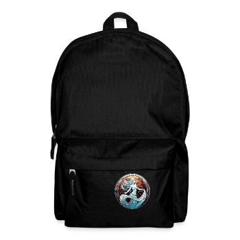 Frau / Lady / Kleid / Comic / farbig / Haare - Rucksack - Schwarz - Vorne