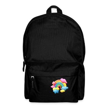 Regenbogen bunte Wolken Baby Kinder - Rucksack - Schwarz - Vorne