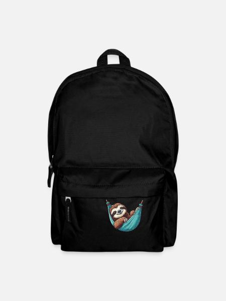 Faultier in der Hängematte Pyjama Schlaf - Rucksack - Schwarz