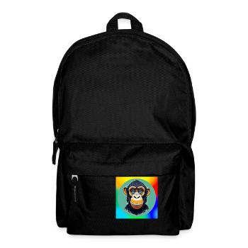 Chimpanzee Cartoon - Backpack - black - Front