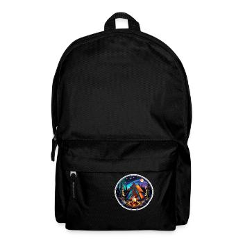 Camping, tent and campfire - Backpack - black - Front