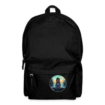 Meditation Frau Natur Berge See - Rucksack - Schwarz - Vorne
