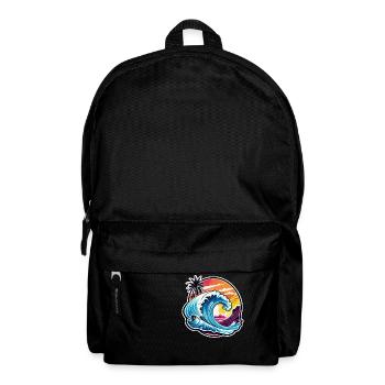 surf plage palmier soleil vacances - Sac à dos - noir - Devant