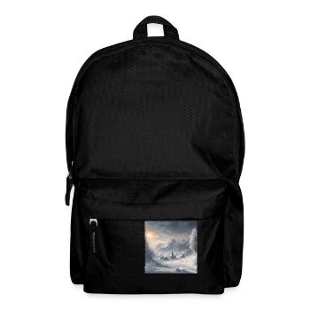 Winter landscape with lots of snow - Backpack - black - Front