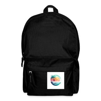 Beach sunset with palm trees - Backpack - black - Front