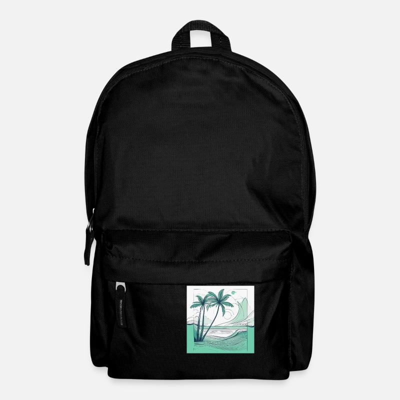 Grüner Strand - Rucksack - Schwarz