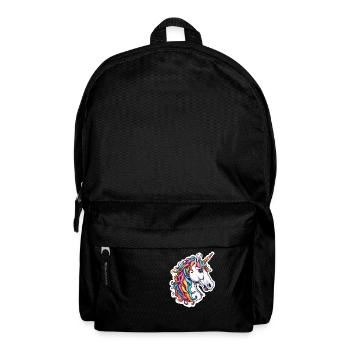 Licorne / Cheval / Fille / Créature mythique / Conte de fées - Sac à dos - noir - Devant