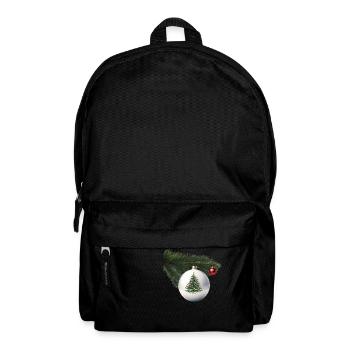 Weihnachtskugel mit Tannenzweig - Rucksack - Schwarz - Vorne