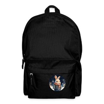 Kuscheliger Schnee-Hase - Rucksack - Schwarz - Vorne