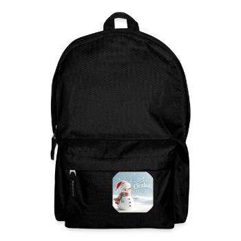 bonhomme de neige avec l’inscription Joyeux Noël - Sac à dos - noir - Devant