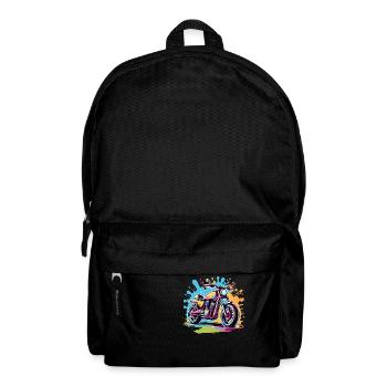 Vintage Motorcycle Retro Style - Graffiti - Backpack - black - Front