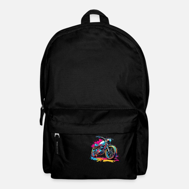 moto vintage style retro - graffiti - Sac à dos - noir
