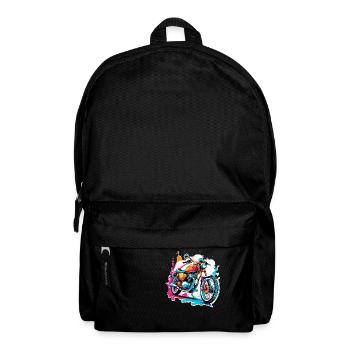Vintage Motorcycle Retro Style - Graffiti - Backpack - black - Front