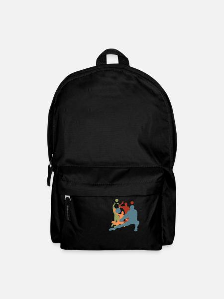 Vintage-Retro-Volleyballspieler - Rucksack - Schwarz