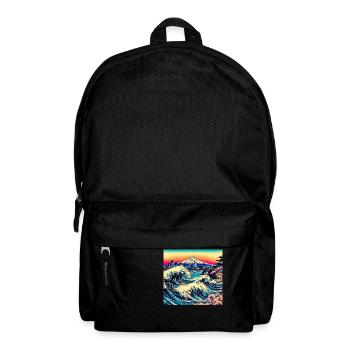 Japan Landschaft Ozean Berg Wellen - Rucksack - Schwarz - Vorne