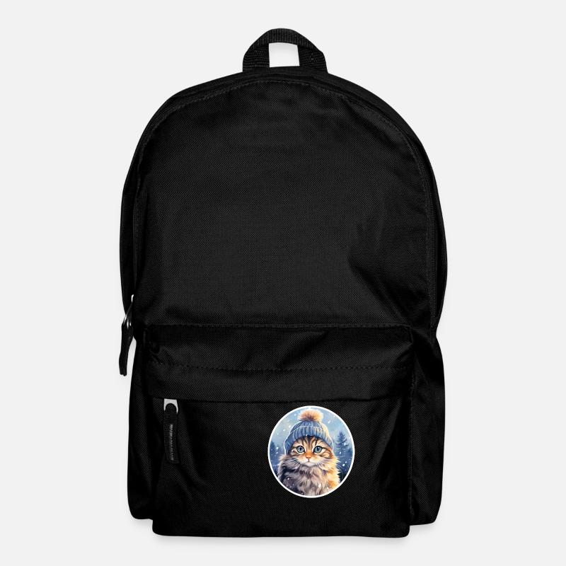 Katze im Winter - Rucksack - Schwarz