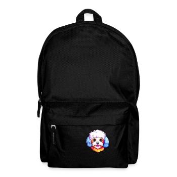 Bichon Frise chien race Cartoon Kawaii Illustration - Sac à dos - noir - Devant