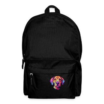 Mountain Cur Dog Breed Cartoon Kawaii Illustration - Backpack - black - Front