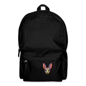 Hase indische Hunderasse Cartoon Kawaii Illustration - Rucksack - Schwarz - Vorne