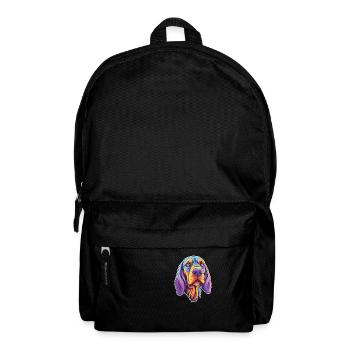Frisian Pointing Dog Breed Cartoon Kawaii Illustra - Backpack - black - Front
