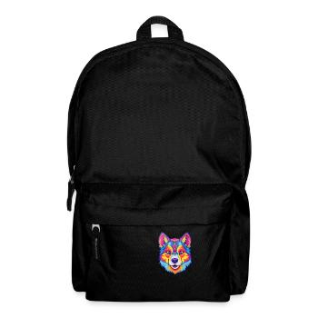Shikoku Dog Breed Cartoon Kawaii Illustration - Backpack - black - Front
