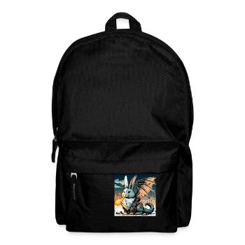 Feuerspeiender Hase Drache #01 - Rucksack - Schwarz - Vorne