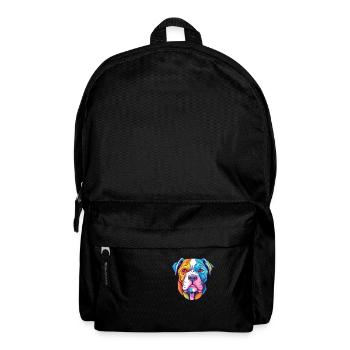 American Bulldog Dog Breed Cartoon Kawaii Illustra - Backpack - black - Front