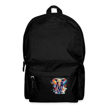 Elephant Drawing Elephant Motif in Bright Colors - Backpack - black - Front