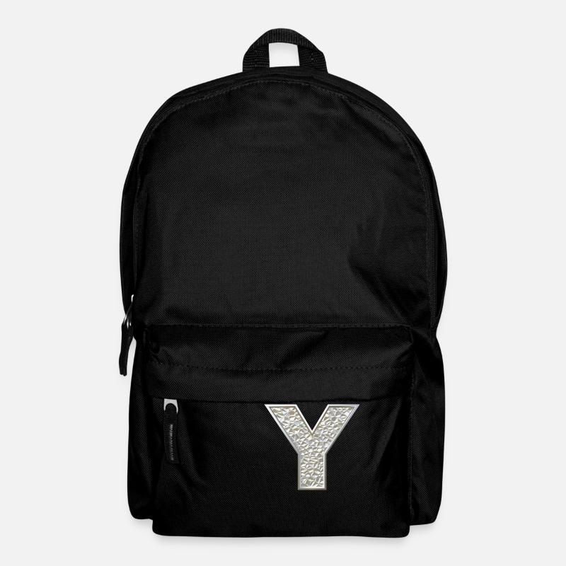 Y, letter, initial, monogram, - Backpack - black