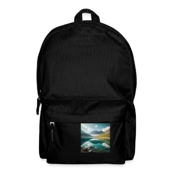 Bergsee mit wunderschöner Reflektion - Rucksack - Schwarz - Vorne