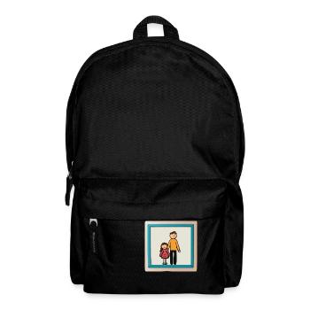 Familie / Vater / Tochter - Rucksack - Schwarz - Vorne