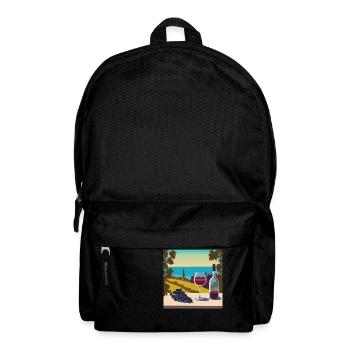 Rotwein / Weißwein / Wein - Rucksack - Schwarz - Vorne