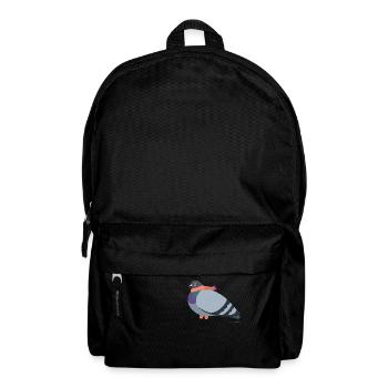 Taube mit pinkem Schal - Rucksack - Schwarz - Vorne