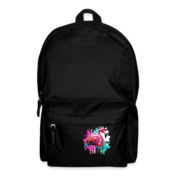 Flamingo / Tier / Pink / Tropisch / Langbeinig - Rucksack - Schwarz - Vorne