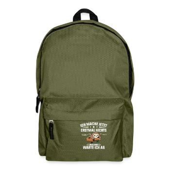 Ich Mache Jetzt Erstmal Nichts Funny Sloth - Rucksack - Olivgrün - Vorne