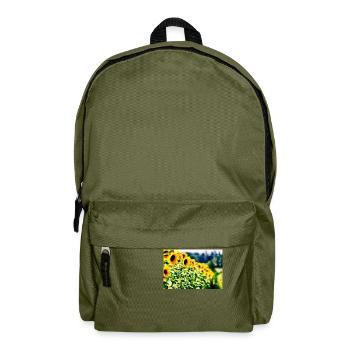 Sunflowers - Backpack - olive green - Front