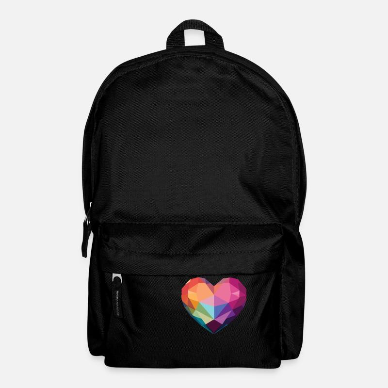 Love - Low Poly Heart - Backpack - black