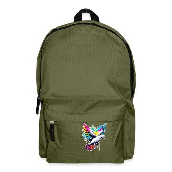 Colombe de la paix / oiseau / animal / vol / mariage - Sac à dos - vert olive - Devant