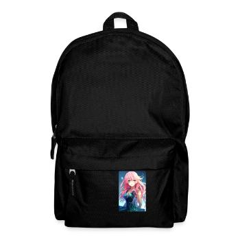 Anime manga girl with pink hair - Backpack - black - Front