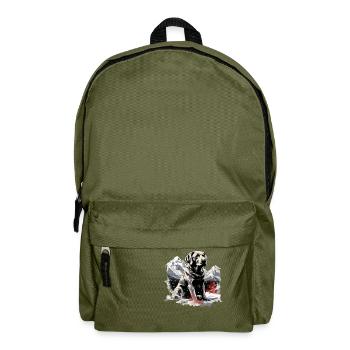 Magical Labrador Christmas dog in the snow - Backpack - olive green - Front