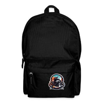 Biker / Motorrad Fahrer / Biker / Zweirad / Cross - Rucksack - Schwarz - Vorne